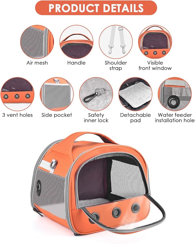 Bissap Guinea Pig Carrier Bag, Portable Small Animal Carrier Pouch - Image 2