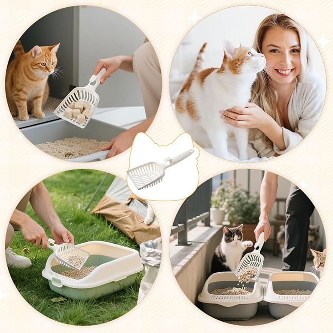 24 Pieces Litter Scoop Bulk for Cats Plastic Pet Kitty Litter Scooper Durable - Image 6