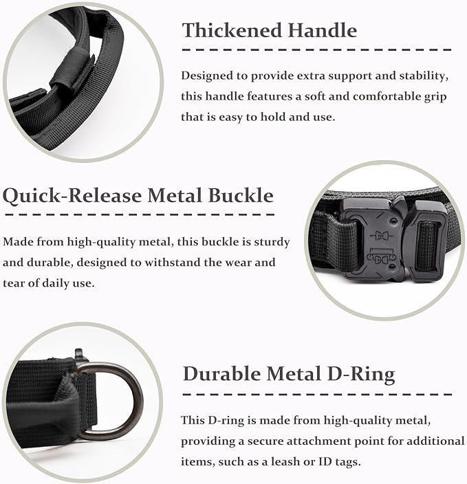 Tactical Dog Collar, Adjustable Military Training Nylon Dog Collar - Image 3