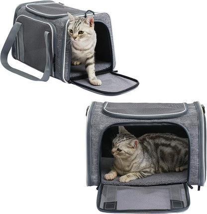 Cat Carrier - Portable Foldable Dog Pet Carrier, Soft-Sided Pet Bag up to 15 Lbs - Image 3