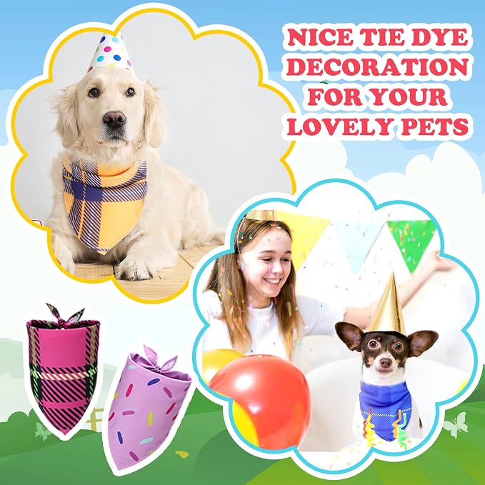100 Pcs Plaid Dog Bandanas Bulk Pet Bibs Colorful Triangle Scarf Plaid Pet - Image 6