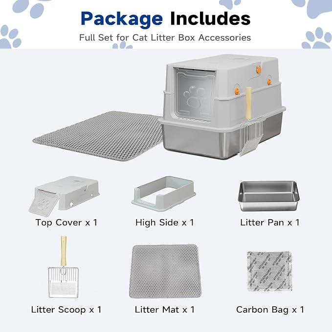 TENTIZON Stainless Steel Cat Litter Box - Image 9