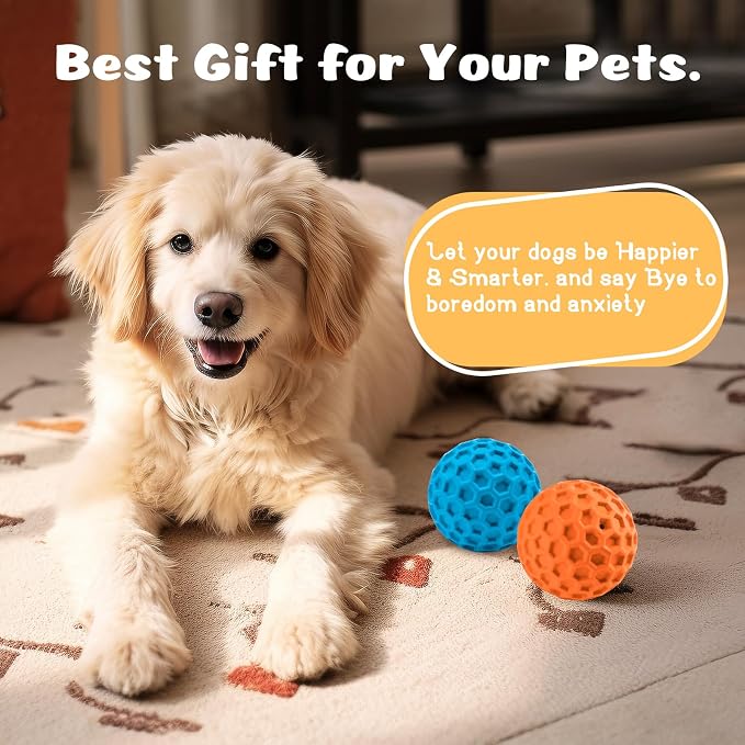 HIPPIH Indestructible Squeaky Dog Toys, Interactive Dog Balls 2 Pack, Chew Toys - Image 8