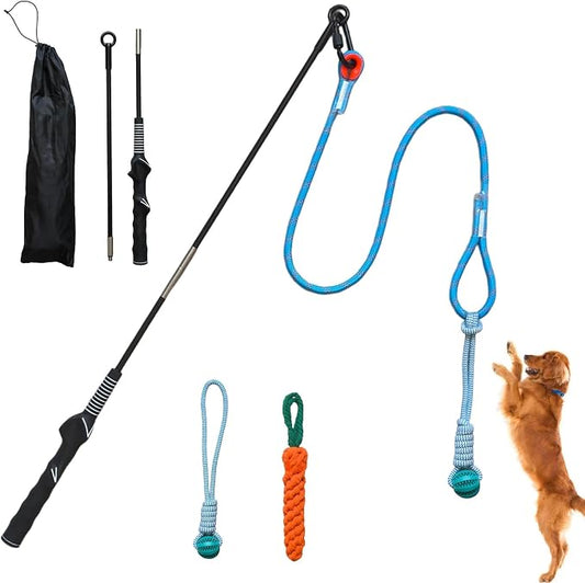 Flirt Pole for Dogs, Tether Tug Outdoor Dog Toy, Interactive Toys for Large by Unknown