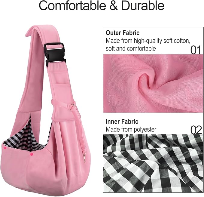 PETLOFT Reversible Dog Cat Sling Carrier, Small Dog Carrier, Adjustable Dog - Image 3