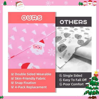 PAWCHIE Christmas Dog Bandanas 4 Pack, Reversible Dog Party Triangle Scarf Bibs - Image 7
