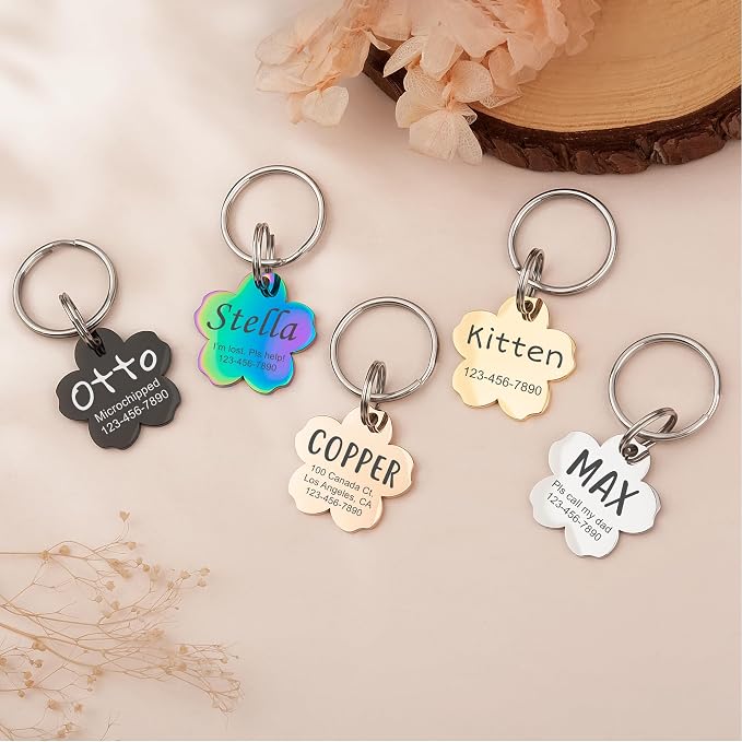 Anavia Personalized Pet ID Tags, Stainless Steel Glossy Laser Engraved Dog Cat - Image 8