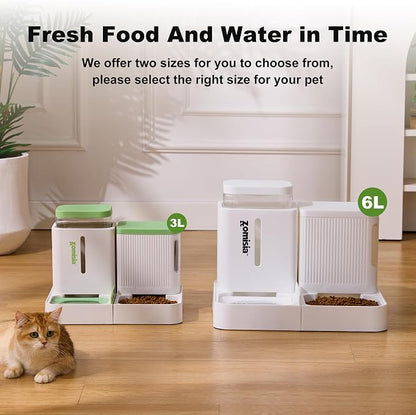 Automatic Cat Feeder and Water Dispenser Set, 2 in 1 Gravity Cat Food Dispenser - Image 7