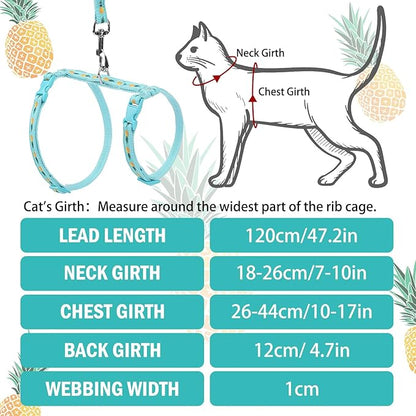 PUPTECK Adjustable Cat Harness and Leash Set Escape Proof Kitten Strap Collar - Image 2