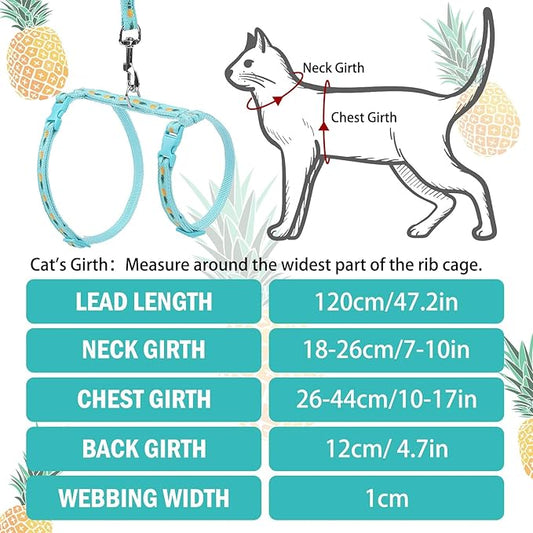 PUPTECK Adjustable Cat Harness and Leash Set Escape Proof Kitten Strap Collar - Image 2