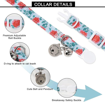 Lionet Paws 2pcs Pack Cotton Cat Collar, Breakaway Buckle - Image 4