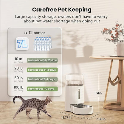 CZPET Dog Water Bowl Dispenser, 7L Automatic Dog and Cat Water Dispenser - Image 3