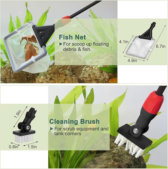 hygger Multi-Use Fish Tank Cleaner, 6 in 1 Aquarium Cleaning Tools Kit - Image 4