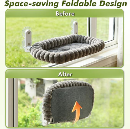 Cat Window Perch with Bolster, Cordless Foldable Cat Window Hammock with Strong - Image 3