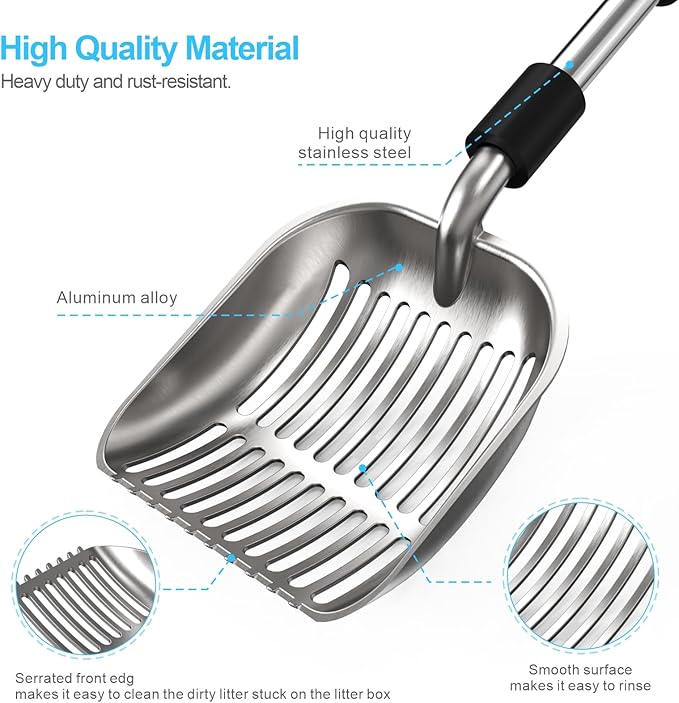 Depets Cat Litter Scoop, Metal Litter Scooper - Image 5
