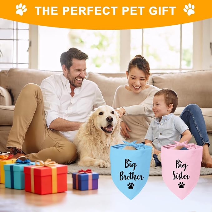Big Sister and Big Brother Pet Dog Bandana, Triangle Scarf - Image 7
