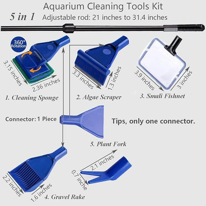 Aquarium Cleaning Tools Kit 5 In 1 Function - Image 2