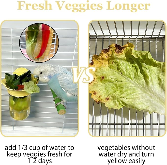 7 PCS Bird Cage Feeder for Vegetable Millet Holder Cage Accessories - Image 3