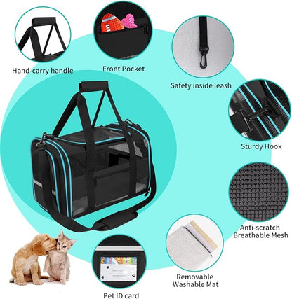Soft - Sided Pet Carrier for Cats and Small Dogs, Airline - Approved, Foldable - Image 5