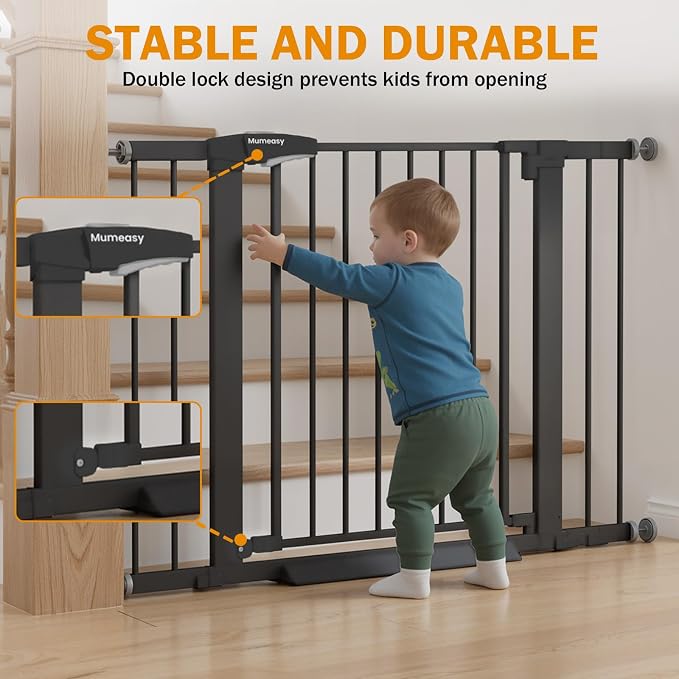 Baby Gate for Stairs, 29.7-43" Auto Close Dog Gate for Doorways & Hallways - Image 4