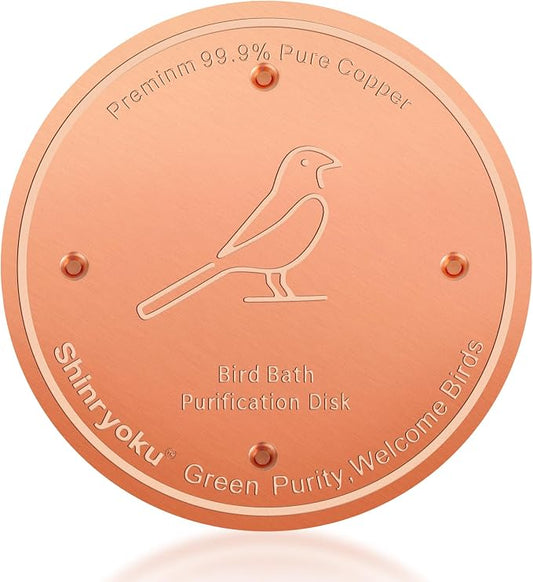 Bird Bath Copper Disk, Premium 99.99% Pure Copper, Less Cleaning Frequency by Shinryoku