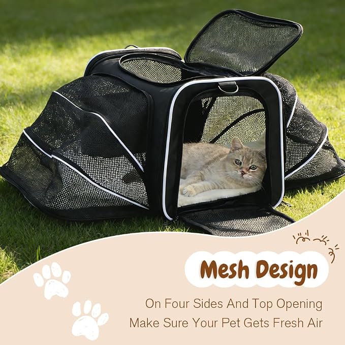 Double Expandable Cat Carrier, Airline Approved Soft-Sided Pet Travel Carrier - Image 7