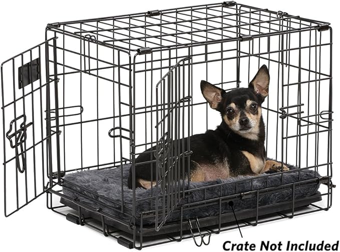 MidWest Homes for Pets QuietTime XXS Dog Bed – Gray Faux Fur Bolster, - Image 3