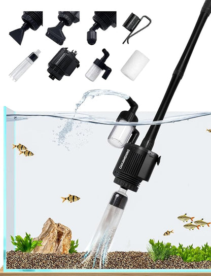 Electric Aquarium Gravel Cleaner 6 in 1 Automatic Fish Tank Cleaning Tools by charmshine