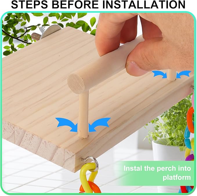 Kyouki Bird Perch Bird Cage Accessories Platform Swing - Image 5