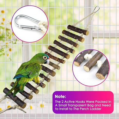 KATUMO Bird Toys, Parakeet Swing Parrot Ladder Cockatiel Perch Conure Hanging - Image 3