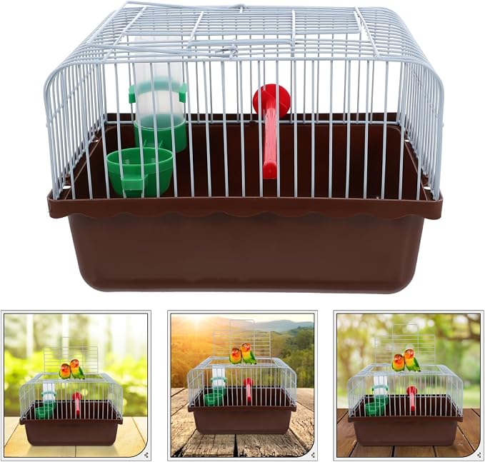 Portable Bird Cage with Perch Food Box and Water Dispenser Spacious Travel - Image 9