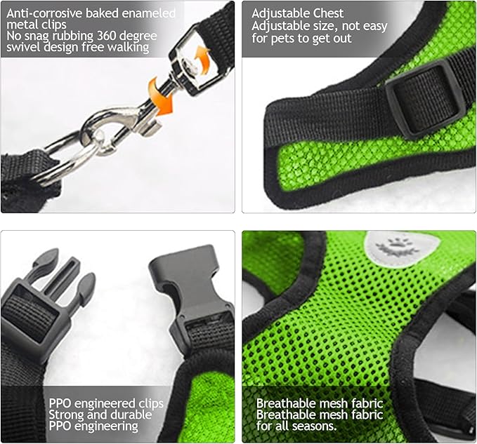 shudyear Summer cat Chest Harness and Leash, Anti-Escape Adjustable Soft mesh - Image 4