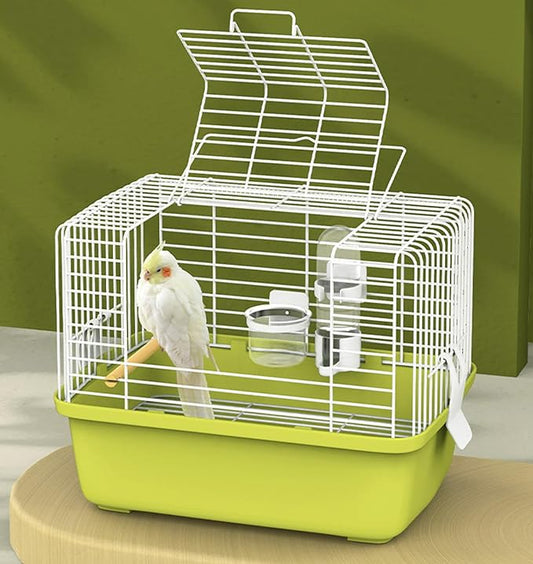 Portable Bird Travel Carrier Cage – 360° Full View Wire Carrier by Misyue