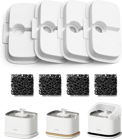 PETLIBRO Cat Water Fountain Filter, 4 Packs Cat Fountain Filter Replacement & by PETLIBRO
