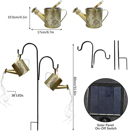 DDQ Solar Watering Can Lights, Warm White/Color LED - Image 4