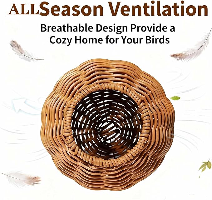 Parakeet Nest Bird Cage Accessories, Chew-Proof Steel Frame & Washable Small - Image 3