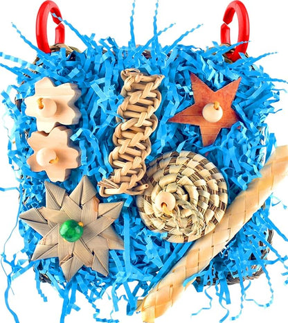 KATUMO Conure Toys, Bird Foraging Toys Parakeet Shredding Grass Mat Hanging Toys by KATUMO