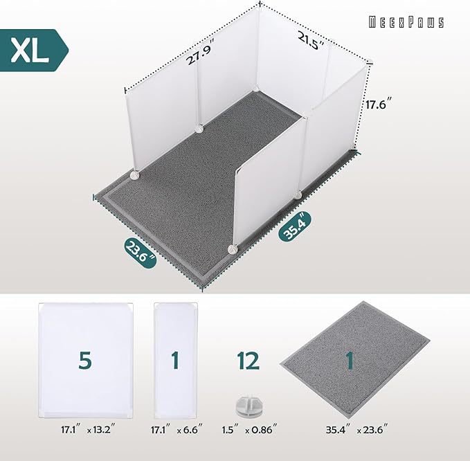 MEEXPAWS Cat Litter Box Enclosure Splash Guard Extra Large 28L × 21.5W x 18H - Image 5