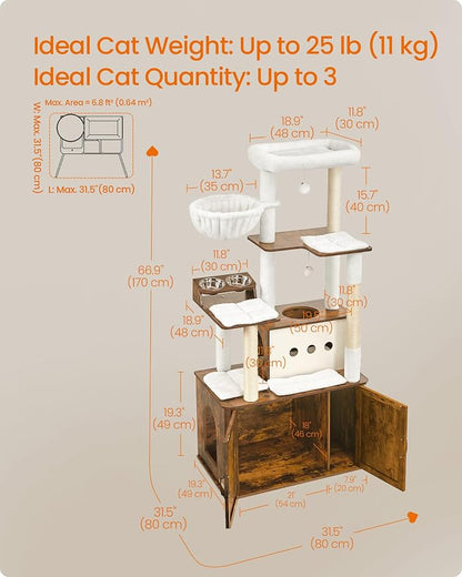 Feandrea Cat Tree, 66.9-Inch Cat Tower - Image 5