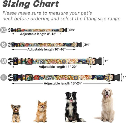 Reflective Dog Collar for Small Dogs, Cute Boho Adjustable Heavy-Duty Nylon - Image 7