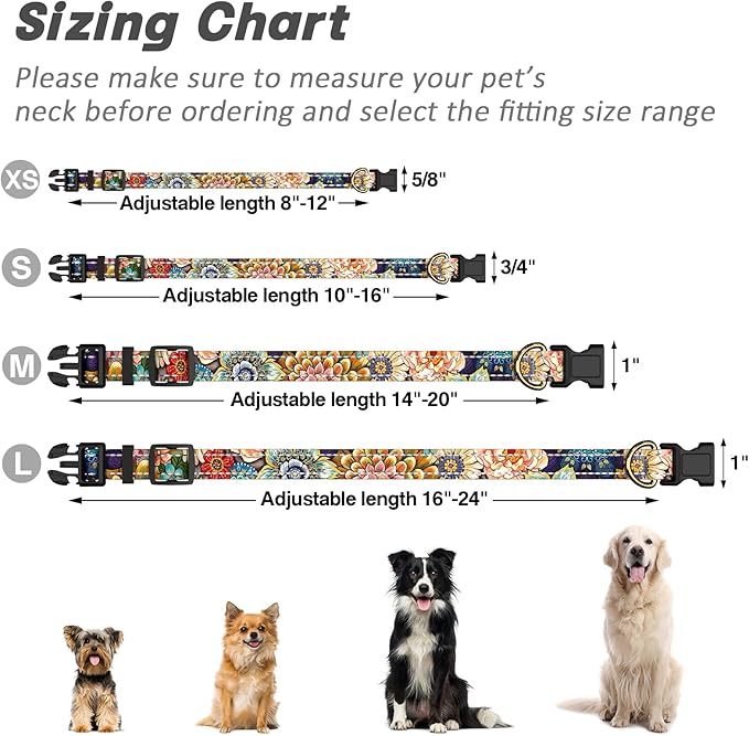 Reflective Dog Collar for Extra Small Dogs, Cute Boho Adjustable Heavy-Duty - Image 7