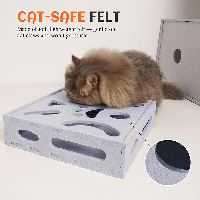 PETKARAY Felt Cat Puzzle Toy, Interactive Cat Toys - Image 4