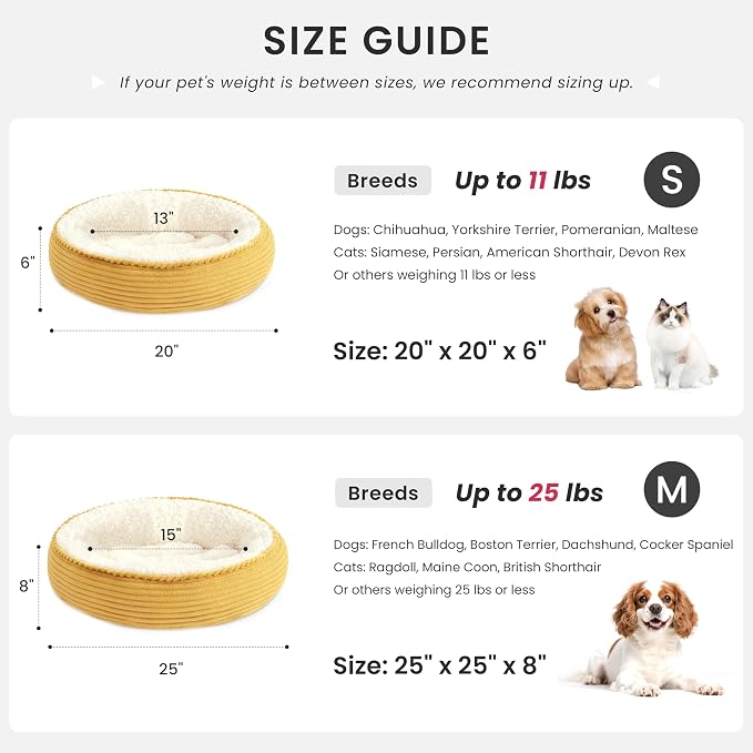 Love's cabin Round Donut Cat and Dog Cushion Bed, 20in Pet Bed - Image 3
