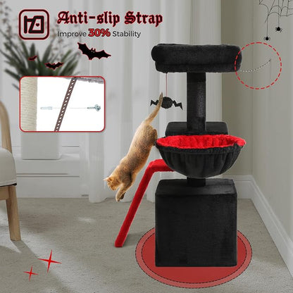 PETEPELA Gothic Cat Tree Tower for Indoor Cats, 31.5'' Small Cat Tower Condo - Image 7