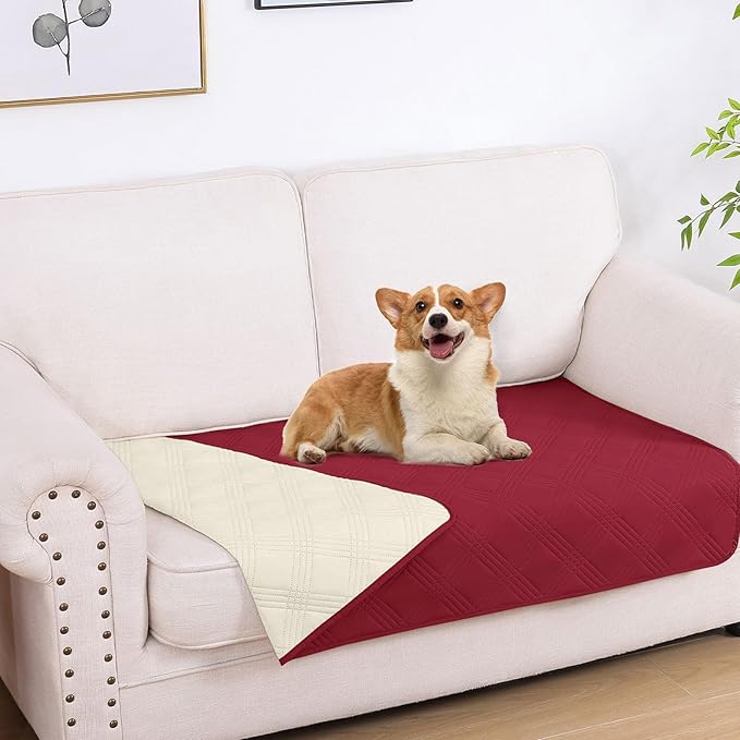 hyha Waterproof Dog Blanket, Reversible Pet Bed Blanket, Soft Sofa Couch Cover by hyha