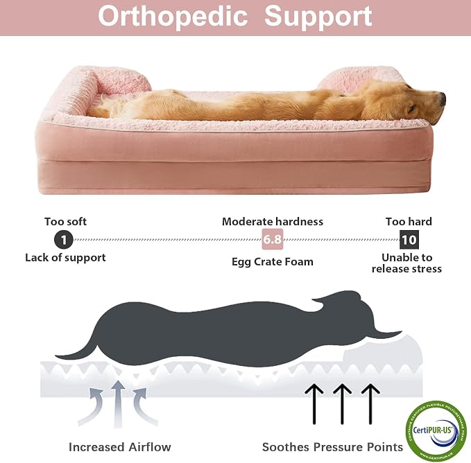 WNPETHOME Dog Beds for Large Sized Dogs, Washable Orthopedic Dog Couch Sofa Bed - Image 2