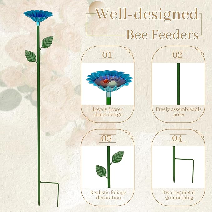 8 Pack Bee Watering Station, Bee Bath - Image 5