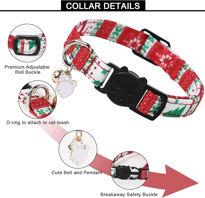 Unique style paws 2 Pack Christmas Kitten Collar Breakaway - Image 2