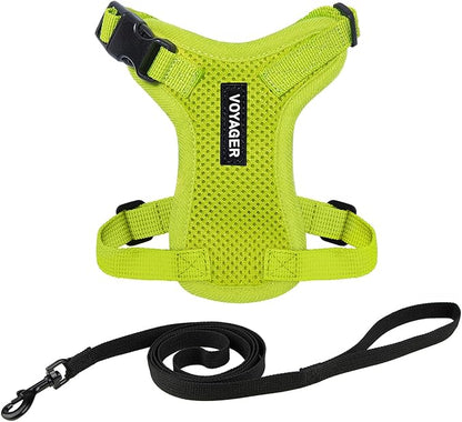 Voyager Escape-Proof Step-in Lock Cat Harness & 5ft Neoprene-Handle Leash Set by BestPetSuppliesLLC