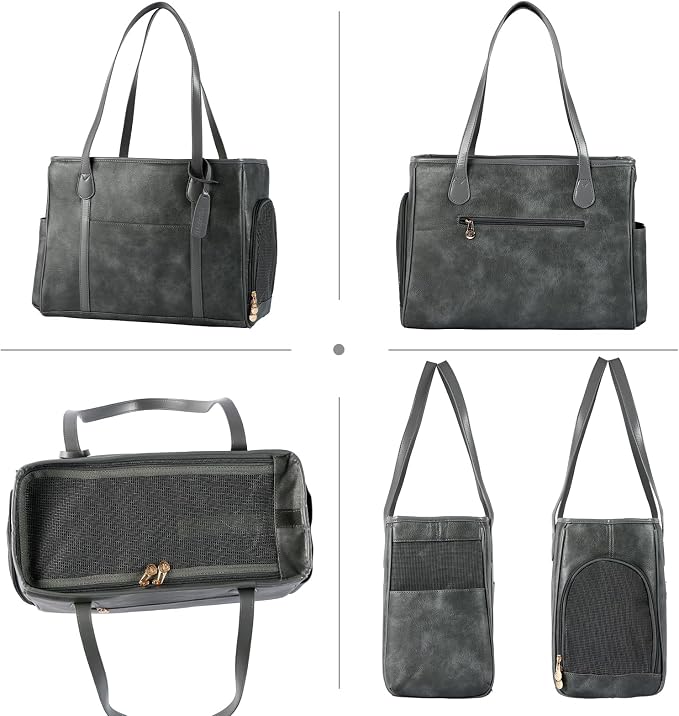 Stylish Dog Purse Carrier, Leather Pet Carrier Bag - Image 3